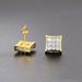 Unisex Jewelry Fashion hip hop square cross earrings for men full of diamonds and zircon thread earrings street fashion accessories_ipsvogv.com