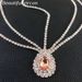 Blue water drop pendant head chain fashionable multi layer rhinestone forehead chain hair accessories jewelry_ipsvogv.com