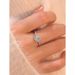New Princess Wedding Mosang Stone Diamond Female Ring Pure Silver Plated Platinum Luxury_ipsvogv.com