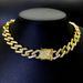 Hip Hop Trend 12mm Spacing Cuban Chain With Diamond Inlaid Bracelet For Men And Women Hiphop Gold-plated Necklace_ipsvogv.com
