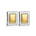 Unisex Two Color Gold And Silver Bright Color Earrings Geometric Earrings Jewelry Color Matching, Versatile Commuter Earrings_ipsvogv.com