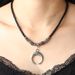 Women's Jewelry Retro Ethnic Style Necklace Alloy Crescent Pendant Beaded Braided Rope Sweater Chain Adjustable Necklace_ipsvogv.com