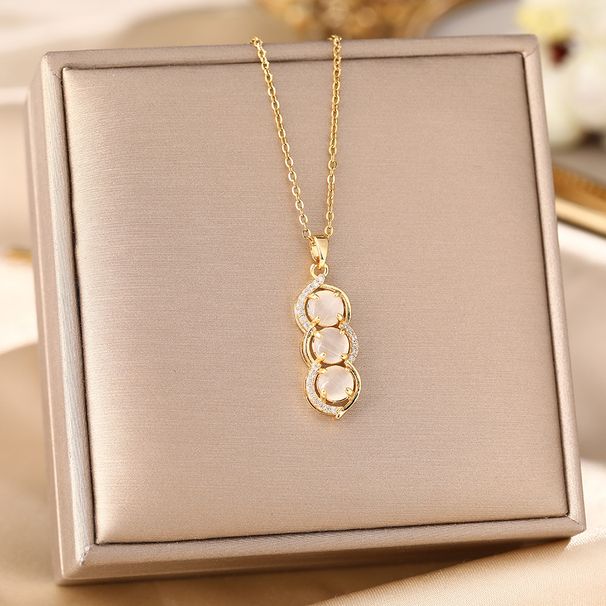 Internet Celebrity's Same Green Pea Titanium Steel Necklace For Women's Fashion, Simple And Niche Design, With A Sense_ipsvogv.com