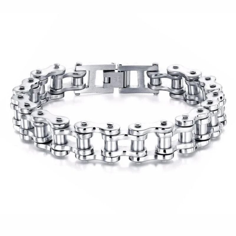 Trendy Men's Versatile Personality Hip-Hop Stainless Steel Japanese And Korean Punk Motorcycle Bicycle Bracelet Couple_ipsvogv.com