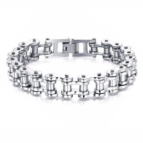 Trendy Men's Versatile Personality Hip-Hop Stainless Steel Japanese And Korean Punk Motorcycle Bicycle Bracelet Couple_ipsvogv.com