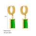 Niche retro titanium steel cube emerald diamond clavicle chain earrings high-end temperament versatile jewelry set_ipsvogv.com