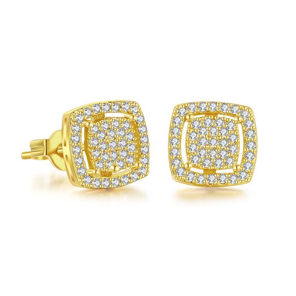 Classic square hip-hop zircon for men, simple luxurious sugar earrings and ear accessories_ipsvogv.com