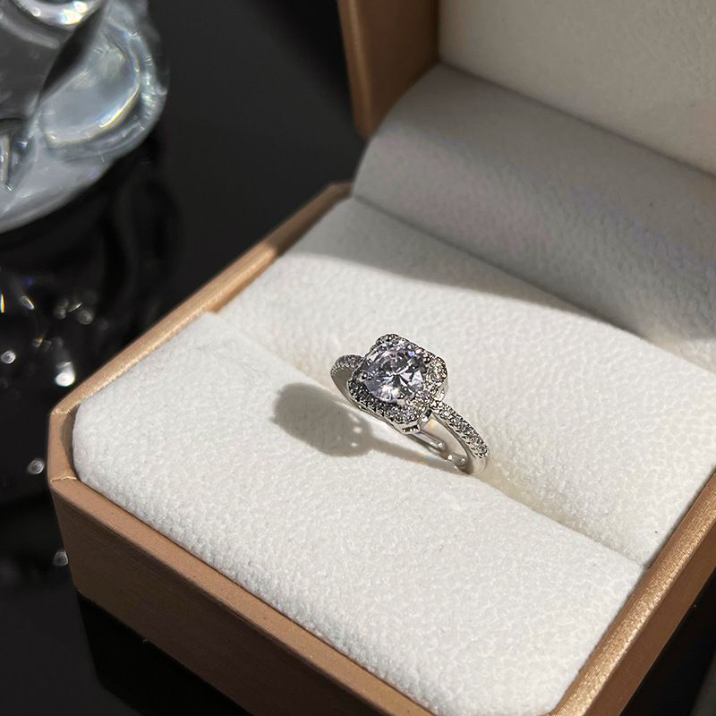 【 Real Gold Electroplating 】 Elegant And Advanced Zircon Super Sparkling Ring With Adjustable Opening For Women, Simple_ipsvogv.com