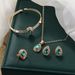 Jewelry Set Women's Water Drop Gem Series Necklace Earrings Ring Bracelet Four piece Set _ipsvogv.com