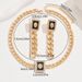 Fashionable women's necklace bracelet set with personalized lion inlay pattern design, collarbone chain jewelry_ipsvogv.com