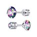 1 Pair 4mm-8mm Laser Sparkling Zircon Stud Earrings Elegant Minimalist Style Stainless Steel Screw-in Ear Jewelry Daily Casual_ipsvogv.com