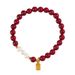 Natural Mineral High Content Purple Gold Cinnabar Pearl Bracelet, New Chinese Fu Brand National Style Bracelet Jewelry_ipsvogv.com