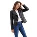 Women's Clothing Leather Jacket With Detachable Hem Fashion Casual Jacket_ipsvogv.com
