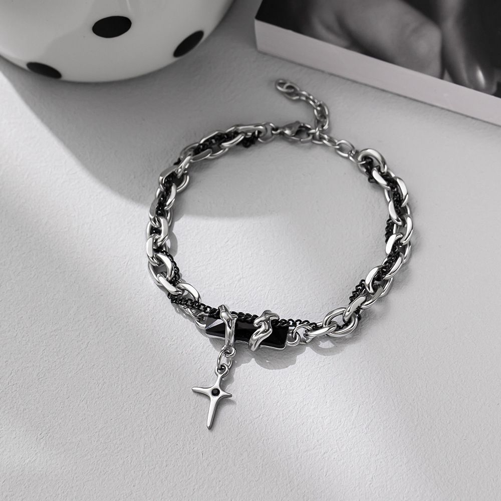 Titanium Steel Non-Fading Cuban Chain Bracelet Men's Trendy Hip-Hop Women's Ins Cold Style Simple Couple Jewelry_ipsvogv.com