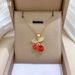 】 Red 【 Cherry Fashion Light Luxury Charm Gorgeous Full Diamond Necklace Women's Versatile Clavicle Chain Titanium Steel 【 】_ipsvogv.com
