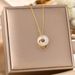 Letter Interlocking Safety Buckle Titanium Steel Necklace Women's Sheepskin White Jade High-end Feeling Collarbone Chain_ipsvogv.com