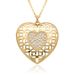 Sweet Copper Plated Gold Ladies Lovely Love Heart Love Pendant Necklace Full Of Diamonds New Zircon Colored Diamonds_ipsvogv.com