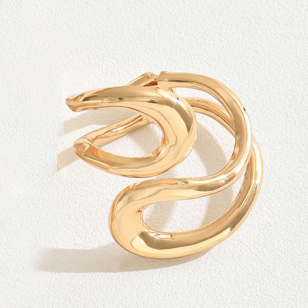 Light luxury style women's double-layer circle metal necklace, niche electroplated geometric design bracelet jewelry_ipsvogv.com