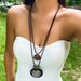 retro log piece antique style necklace butterfly ethnic long beaded wax thread sweater chain jewelry_ipsvogv.com