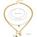 New Jewelry Double-layer Turquoise Titanium Steel Necklace, Light Luxury, Life Tree Square Layered Accessories For_ipsvogv.com