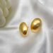 Gold-Plated Copper High-End Matte Brushed For Women, Simple Minimalist Style, Oval Niche Design, Elegant Earrings_ipsvogv.com
