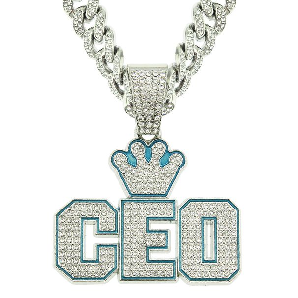 Hip Hop Full Diamond Personalized Letter Pendant, Necklace Jewelry, Men's New Cuban Chain Neckchain_ipsvogv.com