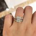Cao Shi's New Women's Micro Set Fashion Square Diamond Engagement Double layered One Ring_ipsvogv.com