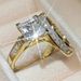 Ms. Cao Shi's Square Diamond Zircon Pair Set Ring Jewelry_ipsvogv.com