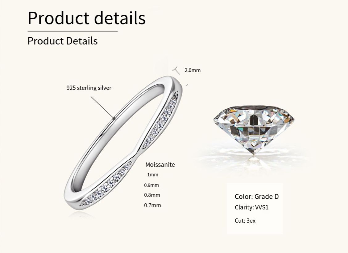 Women's Jewelry Ins Style X Shaped Moissanite Ring Finger Ring Fashionable Temperament S925 Sterling Silver Row Ring Female Jewelry_ipsvogv.com