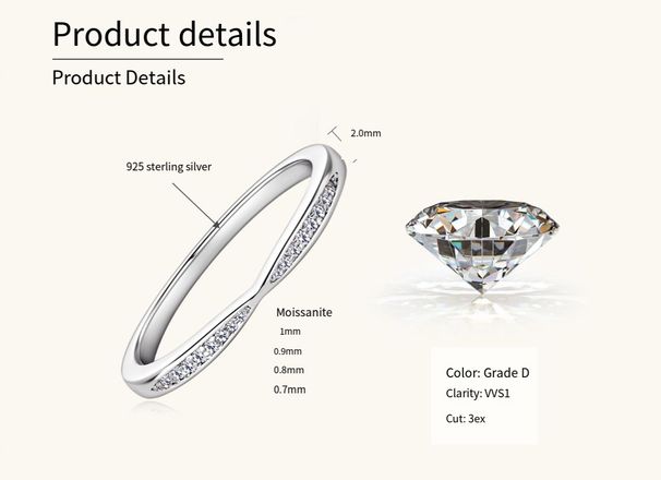 Women's Jewelry Ins Style X Shaped Moissanite Ring Finger Ring Fashionable Temperament S925 Sterling Silver Row Ring Female Jewelry_ipsvogv.com