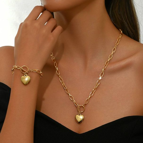 Jewelry & Accessories Necklace Buckle Peach Heart Love Pendant Necklace Ladies Fashion Simple Temperament Heart Shaped Neck Jewelry_ipsvogv.com