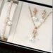 Simple style bride wedding jewelry set temperament fashion pearl diamond twist chain earrings necklace bracelet_ipsvogv.com