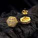 Unisex zircon hip hop earrings for men hexagonal gold plated full diamond earrings_ipsvogv.com