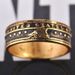 The Treaty Between United States And The Delaware Tribe: Howling Wolf Carving, Dollar Coin Pattern, Men's Ring_ipsvogv.com