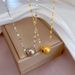 Body 【 Full Titanium Steel 】 Lucky Bead Furnace Genuine Gold Cold Necklace For Women's Ins Mesh Red Collarbone Chain 【 】_ipsvogv.com