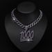 Hip Hop Purple Domineering Men's Full Diamond 1000 Point Pendant, Digital Tag, Cuban Chain Trendsetter Street Accessory_ipsvogv.com