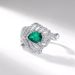 new Light Luxury Feather Cultured Emerald Index Finger Ring S925 Silver Inlaid Cultured Colored Gemstone Ring_ipsvogv.com