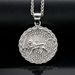 New 316 stainless steel lion shape Iranian late Qajar dynasty cast silver coin shape pendant_ipsvogv.com