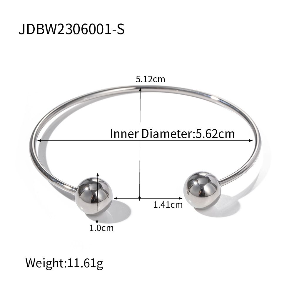 Women's Jewelry Stainless Steel Irregular Texture Spherical Open Bracelet Niche High End Titanium Steel Bracelet_ipsvogv.com