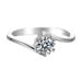 Twisted Arm Closed Six Claw Snowflake Non Fading One Carat Moissanite Female Ring Light Luxury Wedding Proposal Gift Ring_ipsvogv.com