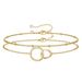 Women's Jewelry Bracelet Fashion Ladies Double Copper Chain Pearl Chain Beads Double Ring Splicing Bracelet_ipsvogv.com