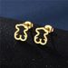 Women's Jewelry Set Fashion Gold Stainless Steel Necklace Set Love Hollow Glossy Pendant Necklace, Earrings, Clavicle Chain Jewelry Small Set_ipsvogv.com