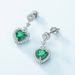 Love Cultivation Emerald Earrings S925 Silver Claw Inlaid Retro Colored Gemstone Earrings Light Luxury_ipsvogv.com