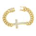 Hip Hop Diamond-Studded Cross-Shaped Chain For Men Trendy Cool Style Cuban Bracelet_ipsvogv.com