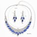 Bridal Jewelry Two-Piece Wedding Dress Accessories High-End Luxurious Super Shiny Blue Full Diamond Necklace And_ipsvogv.com