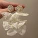 Women’s Jewelry Set FashionRetro White Chiffon Petal Earrings Light Luxury Holiday Style Earrings Gentle Pure Desire Super Fairy Small Fresh Earrings_ipsvogv.com