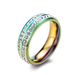 Titanium steel rainbow double row diamond ring Colorful white diamond ladies pinky ring Korean version female ring_ipsvogv.com