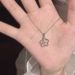 S Pure Silver Hollowed Out Necklace For Women, With Niche High-end Feel, Simple And Agile Double Star Collarbone Chain,_ipsvogv.com