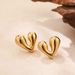 Fashion Glossy Retro Stainless Steel Heart Earrings Simple Temperament High End Creative Personality Earrings_ipsvogv.com