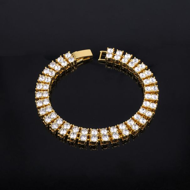 Unisex Hot Selling Alloy 10mm Diamond Tennis Chain Men's Personality Trend Rap Hip Hop Style Cuban Chain_ipsvogv.com